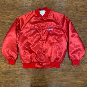 Vintage Chevrolet The Heart Of America Satin Red Jacket XL Westark USA